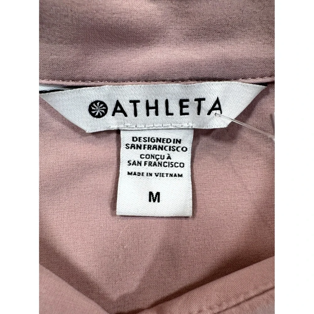 Athleta Everlasting Tank Top Womens Medium Smoked Mauve Sleeveless Button Front